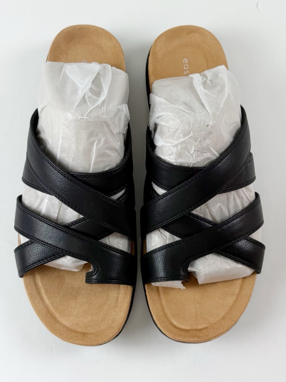 Easy Spirit Westly Strappy Slip-On Sandals Womens 10M Black Smooth NWT - Picture 2 of 11